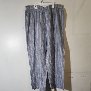 Women's Blue Striped Pants